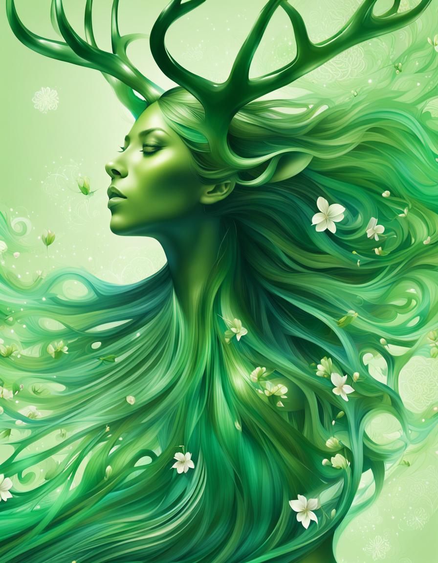 Spring Creature in Forest with Blossoms