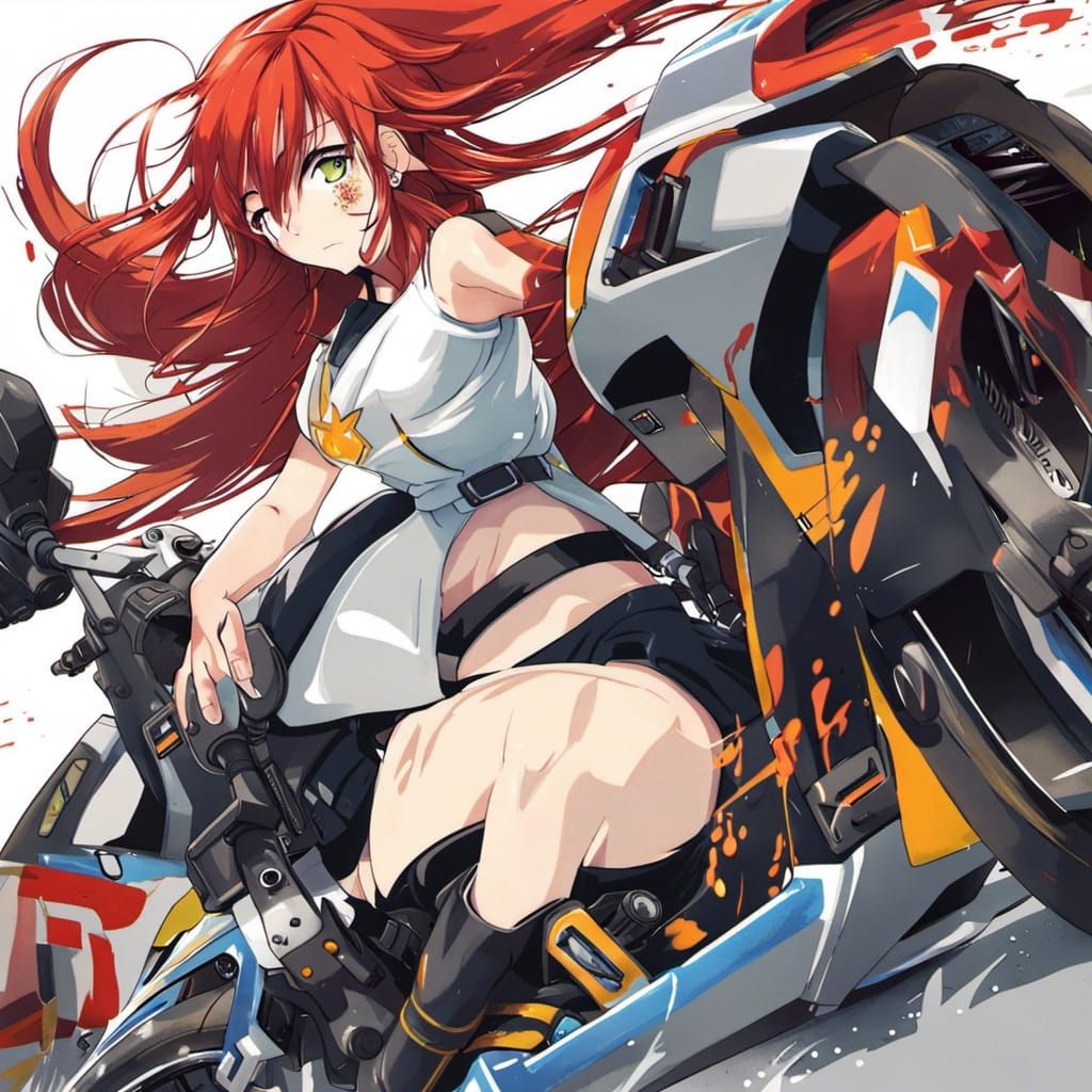 Anime Girl in Destruction Race, Key Visual Style