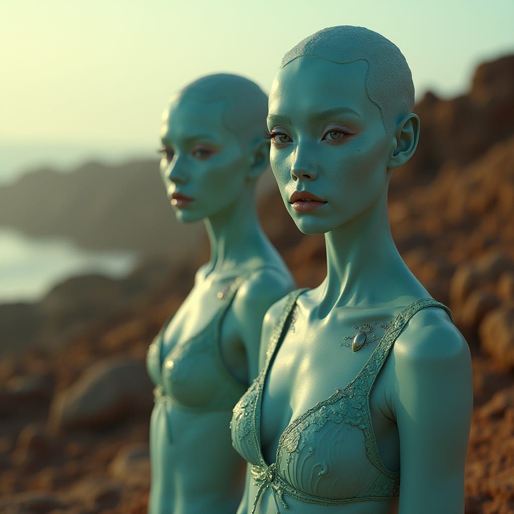 Ethereal Sirian Women Ascend to Earthly Shores