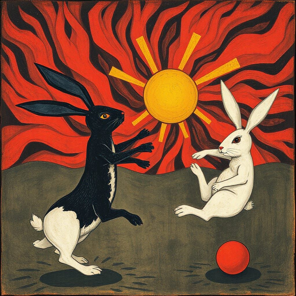 Fiery Whirlwind Dance: Devil Rabbit by Saryan and Klee Style