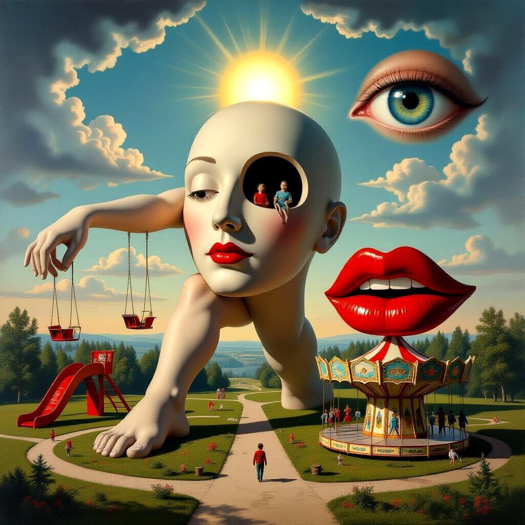 Surreal Playground Features Body Sculptures and Giant Eye Su...