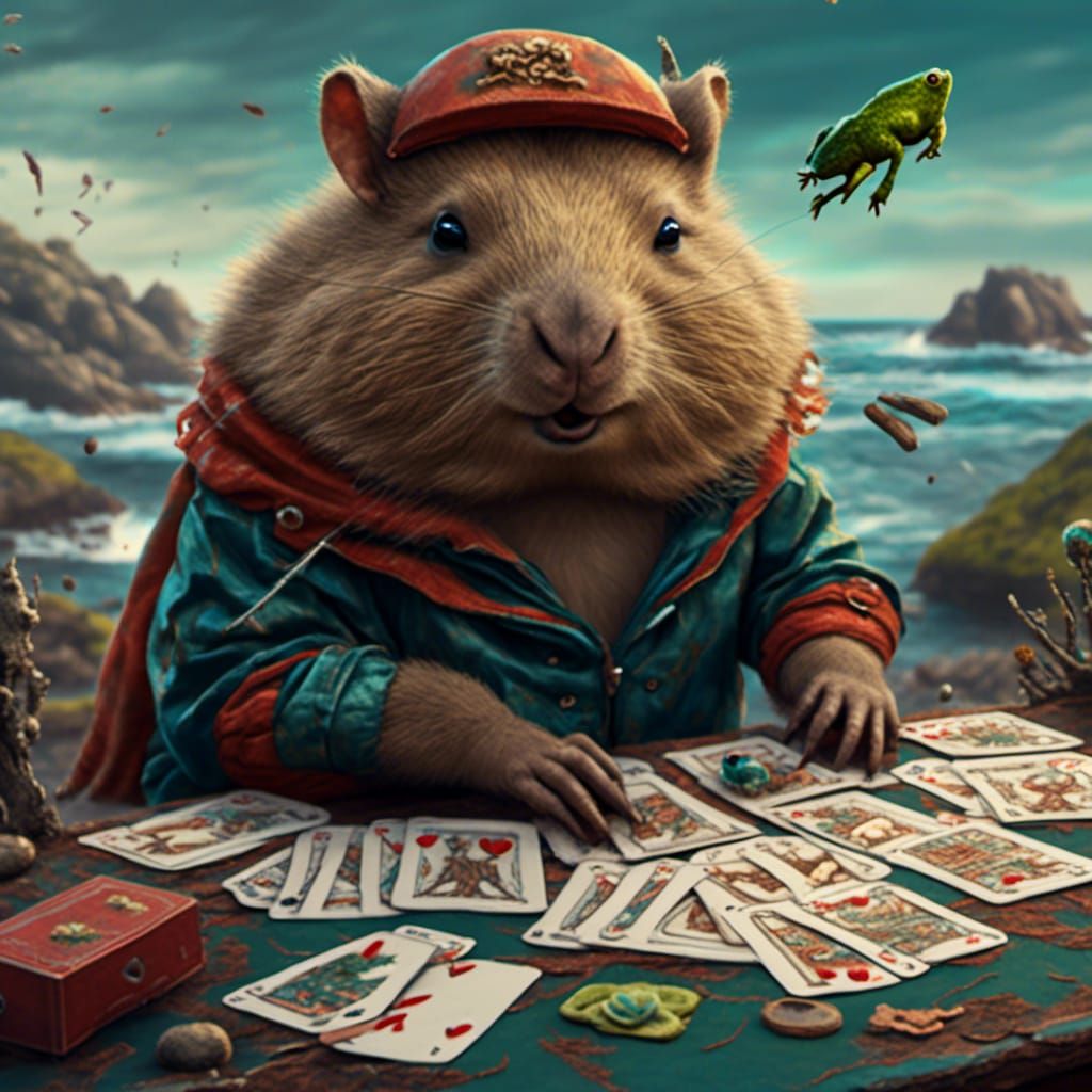 Wombat, Capybara, and Frog Card Game