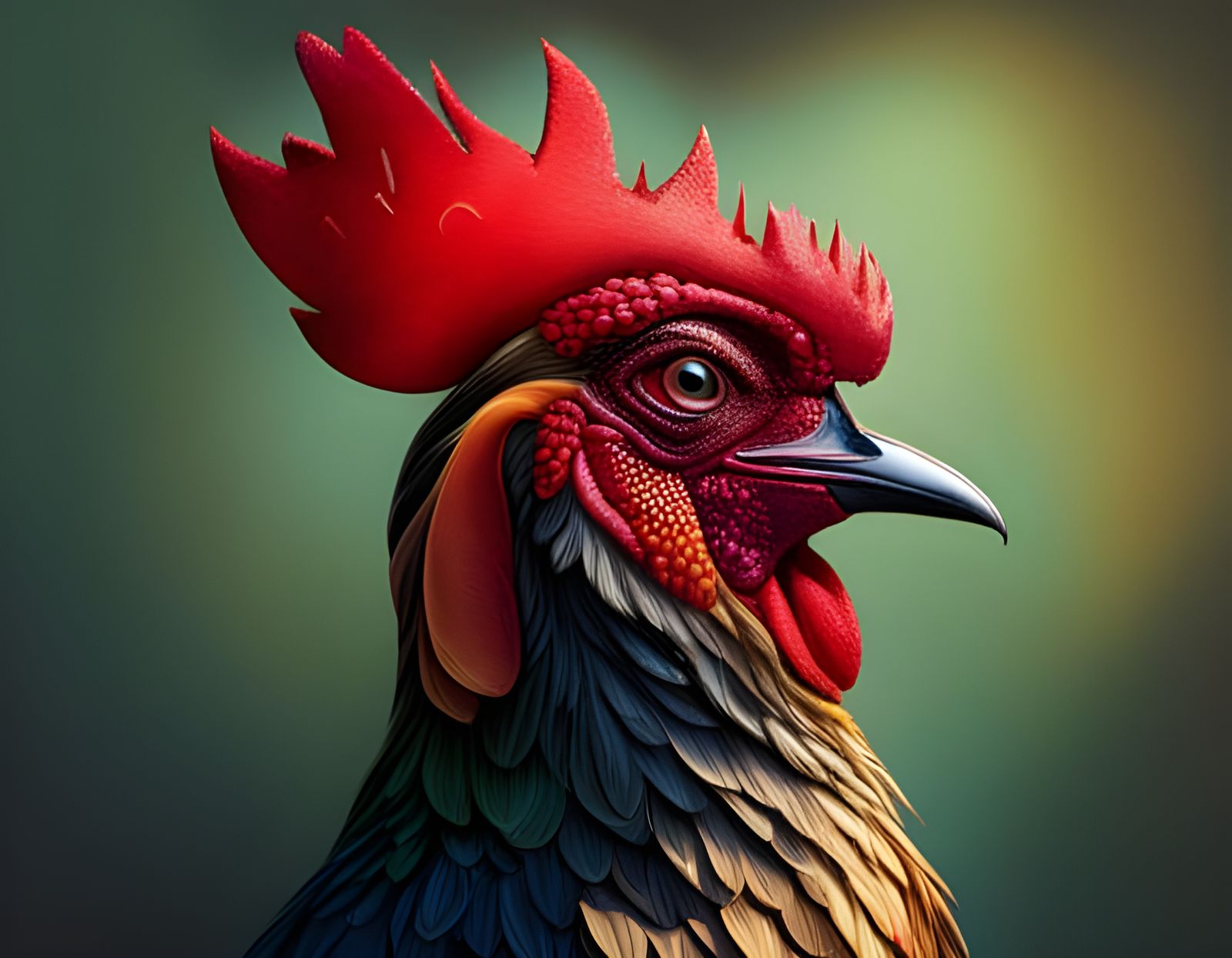 Cool Black Comic Rooster Splash Art