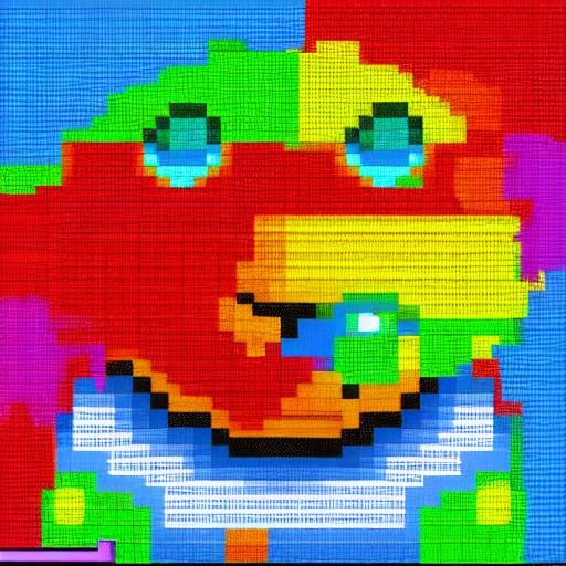 Pixelated Mouse in Pixelated House: 8-bit Art