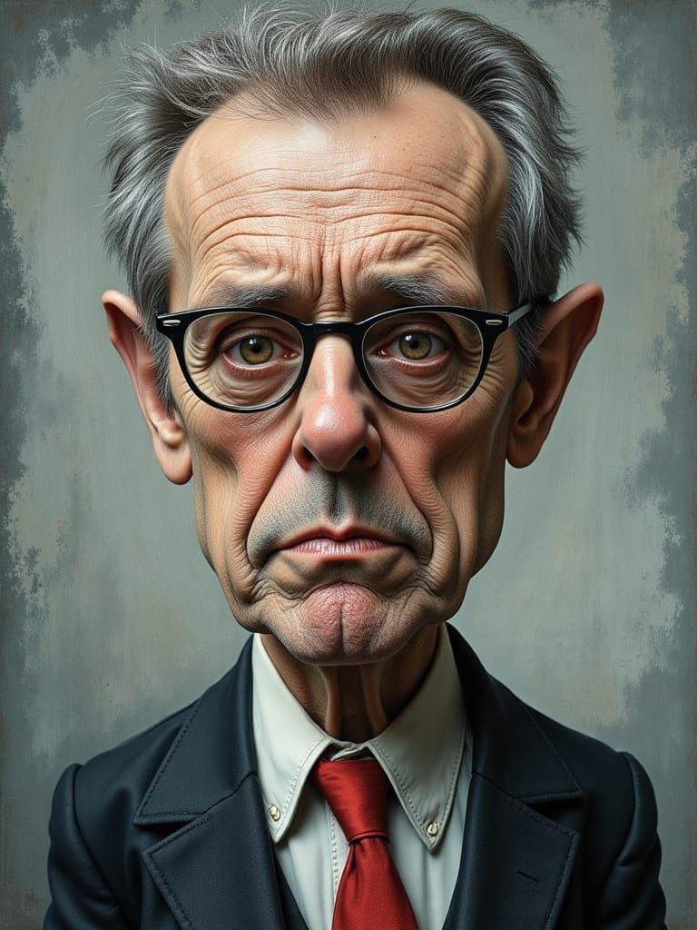 Smug Authoritarian Grifter Portrait in Dark Style