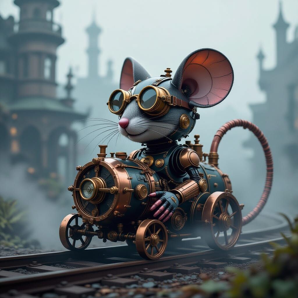 Steampunk Iron Mouse in Victorian Setting