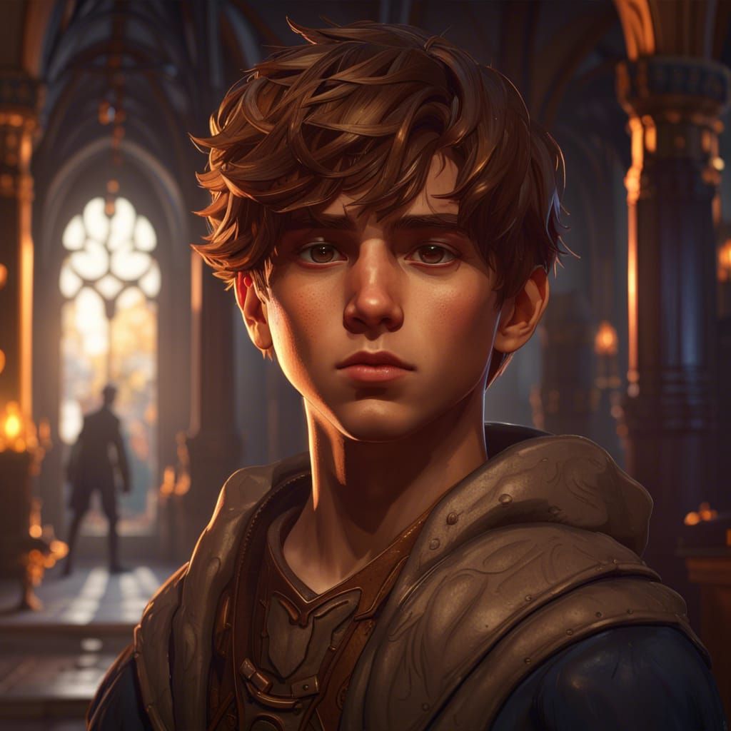 Boy with Amber Eyes: Hyperdetailed Digital Art