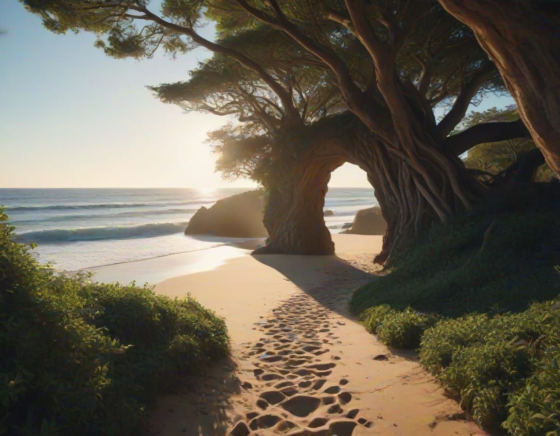 Magical Forest Portal to a Tropical Beach Oasis