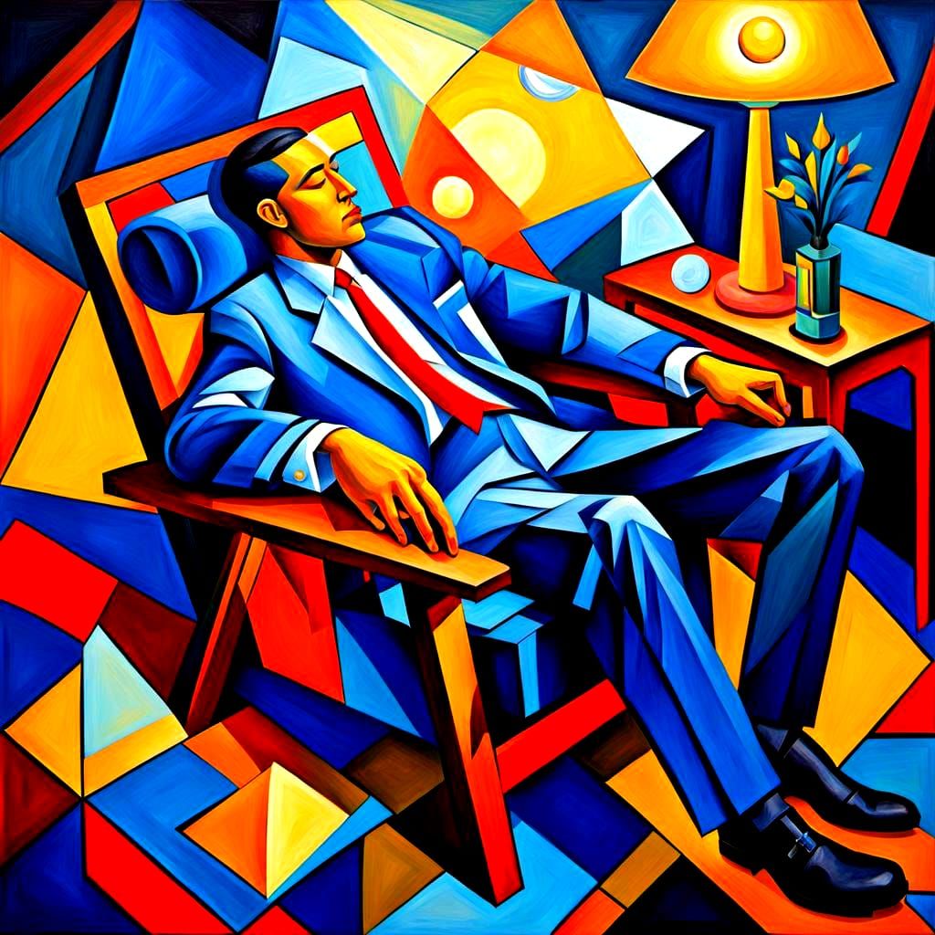 Interconnected Cubist Forms Evoke Ultimate Relaxation