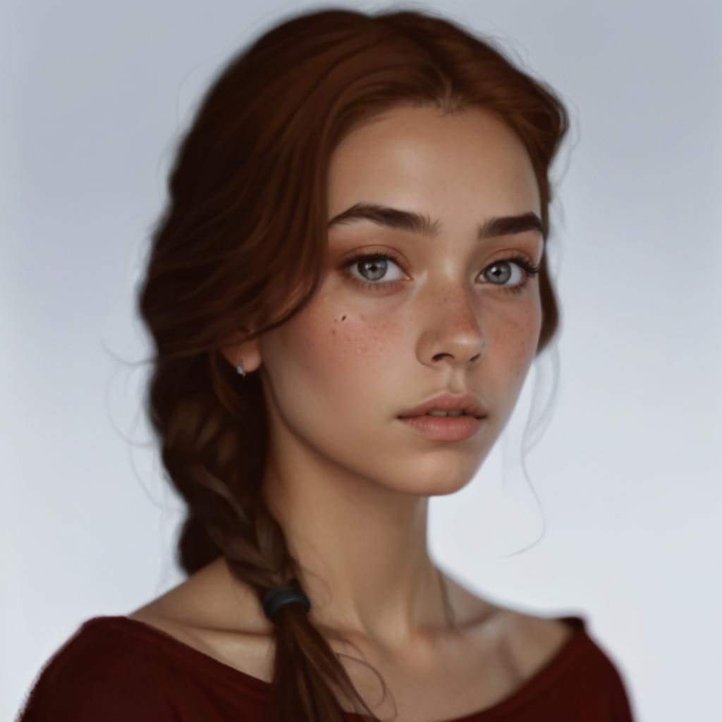 Hyperrealistic Portrait of a Tanned Woman in Digital Art Sty...