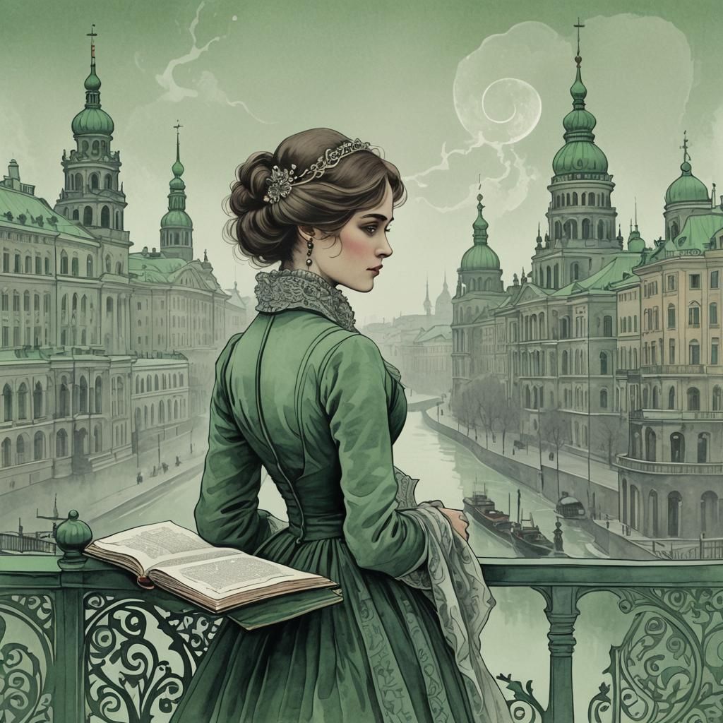 Illustration of the book Anna Karenina of the writer Tolstoy...