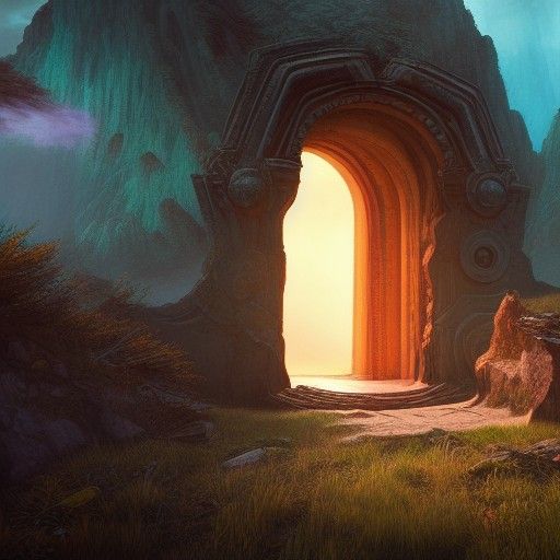 Abandoned Mountain Portal: Fantasy Concept Art