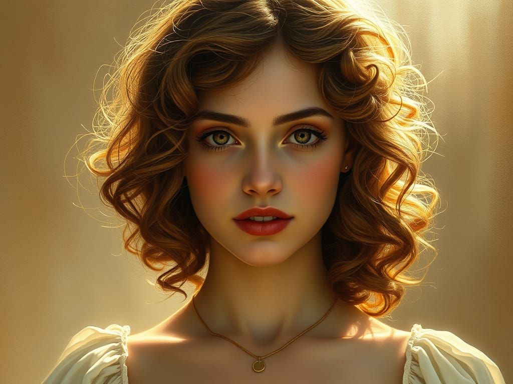 Enchanting Golden Goddess with Bouncy Curls