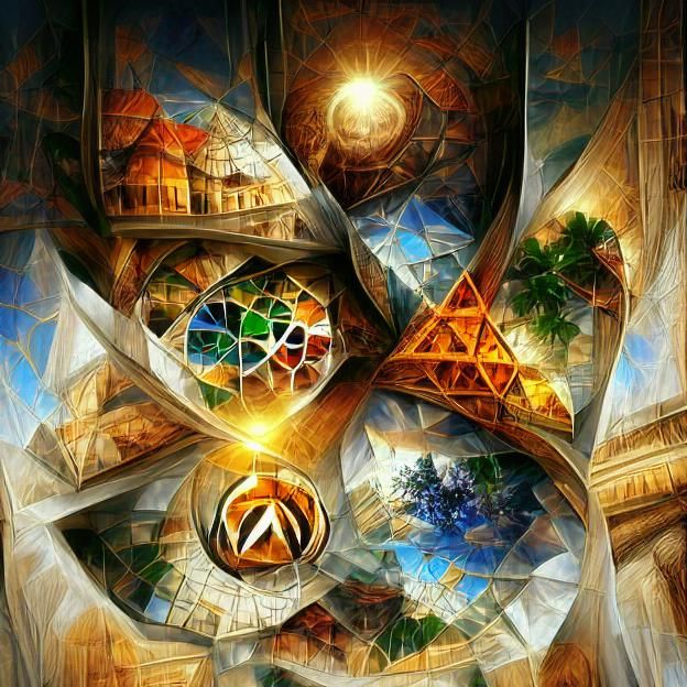 Sacred Geometry Architecture in Detailed Photorealism