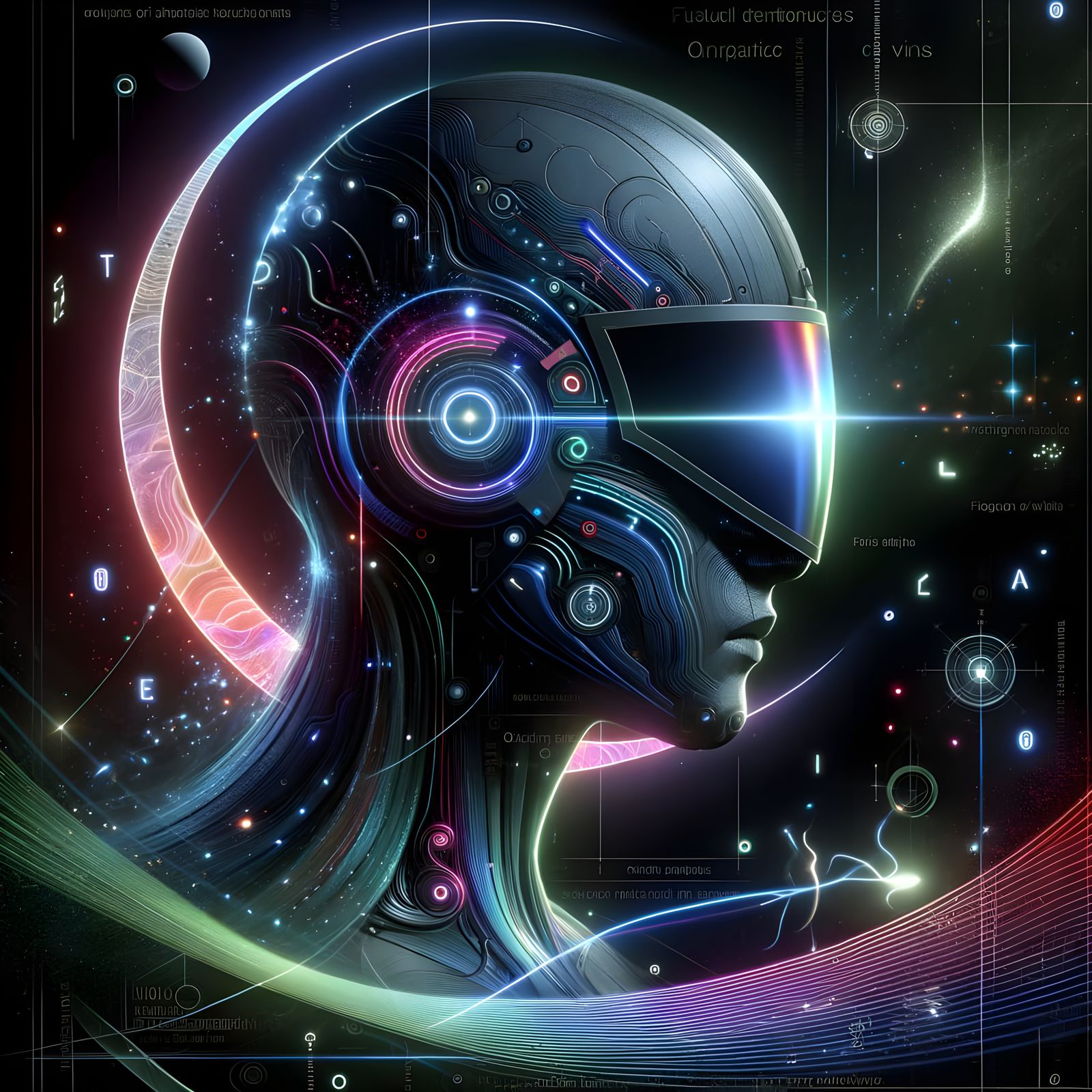 Bio-Synthetic Guardian in Futuristic Sci-Fi Style