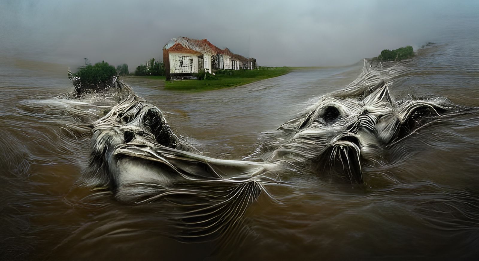 Levee Breaks: Sinister Flood in Hyperrealism