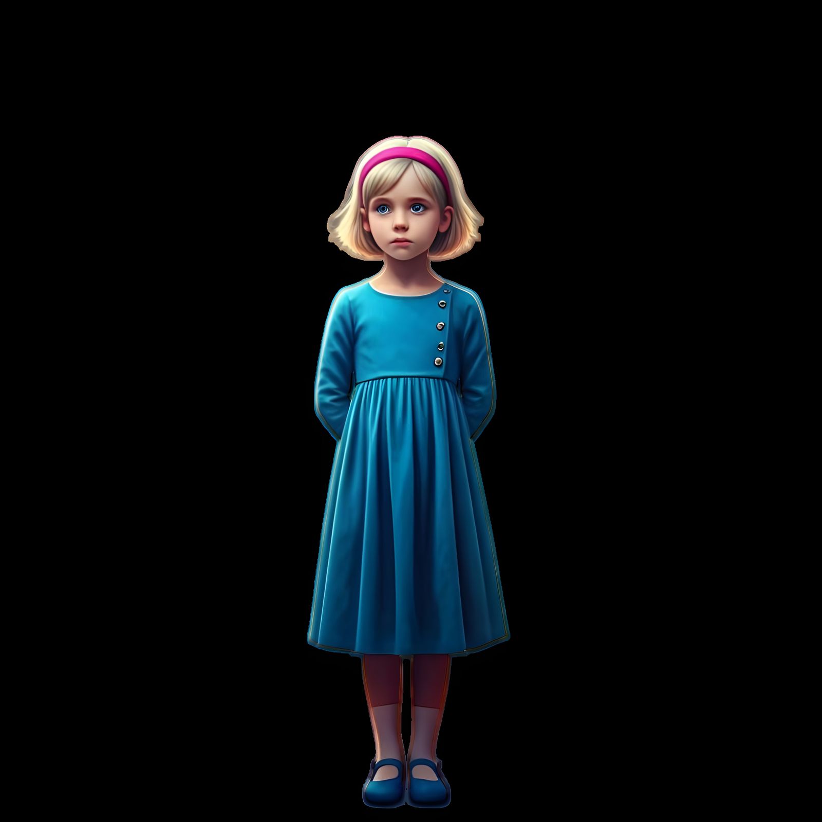 Girl in Blue Dress: Fantasy Concept Art