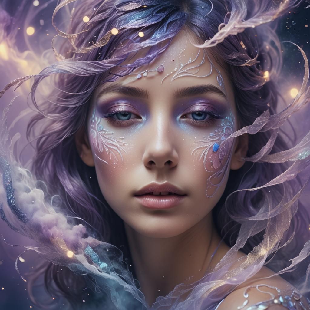 Dreamlike Surreal Portrait in Pastel Colors