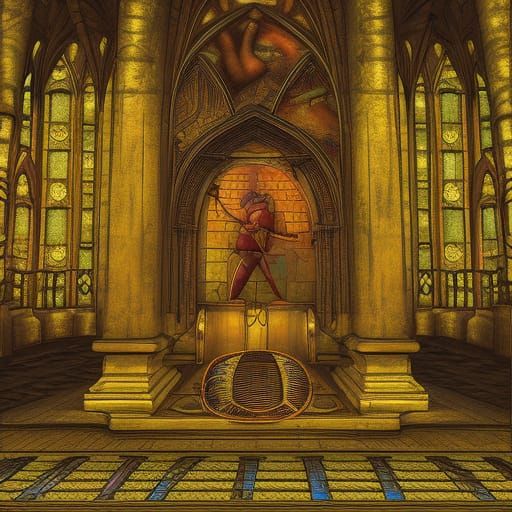 Gothic Art: Old King Hoarding Precious Metals