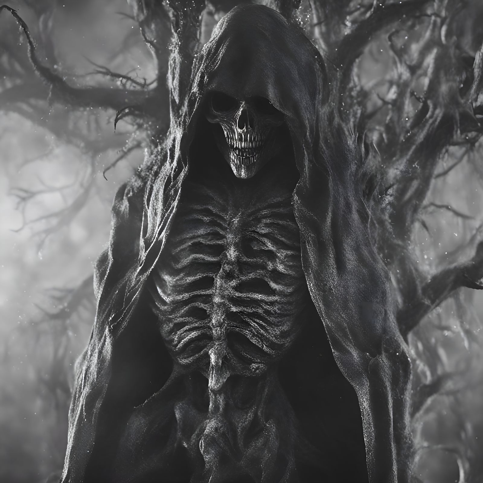 Creepy Infernal Spectre in High-Definition B&W