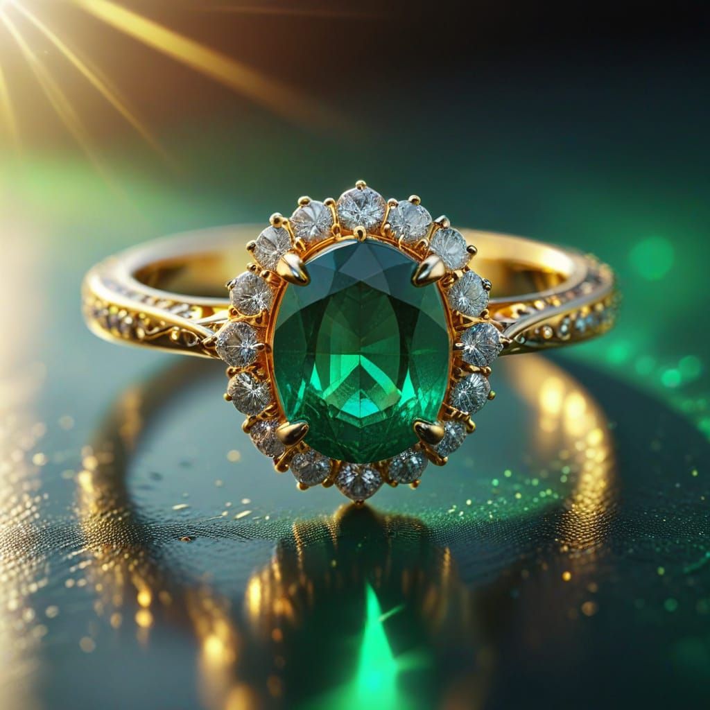 Emerald Ring Macro Photography: Iridescent Jewel