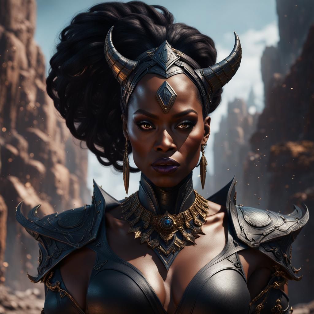 Fantasy Black Female Super Villain Concept Art
