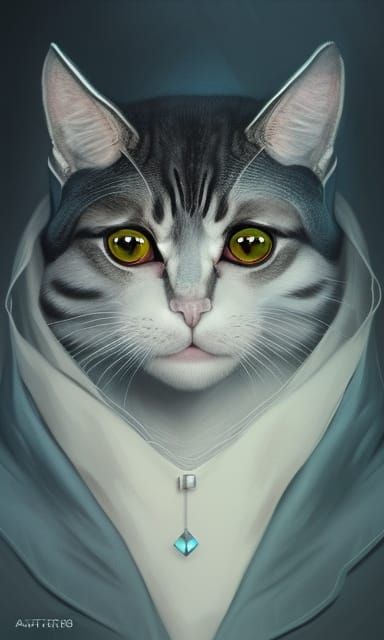 Intricate Cat Portrait in Hyper-Realistic Style