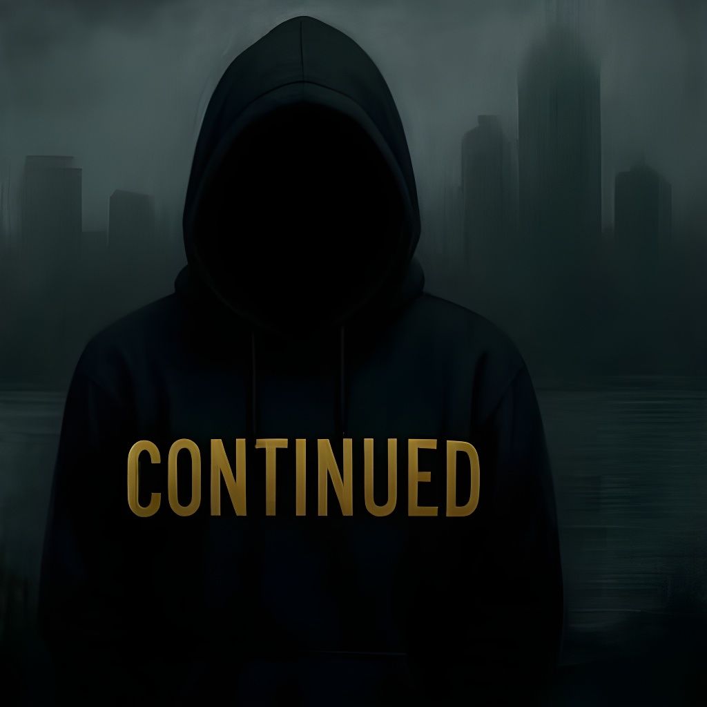 Cinematic Hoodie Figure in Foggy Cityscape