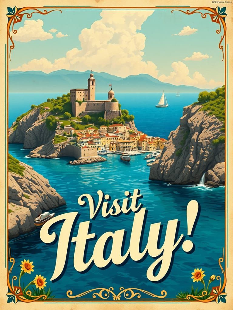 Vintage Travel Poster of the Italian Coast