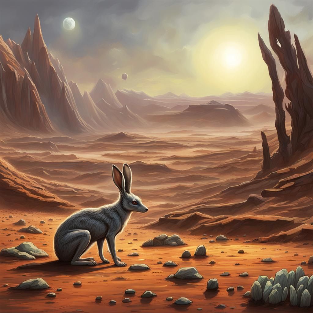 Jackal Jack Rabbit Lifeforms on Alien Exoplanet