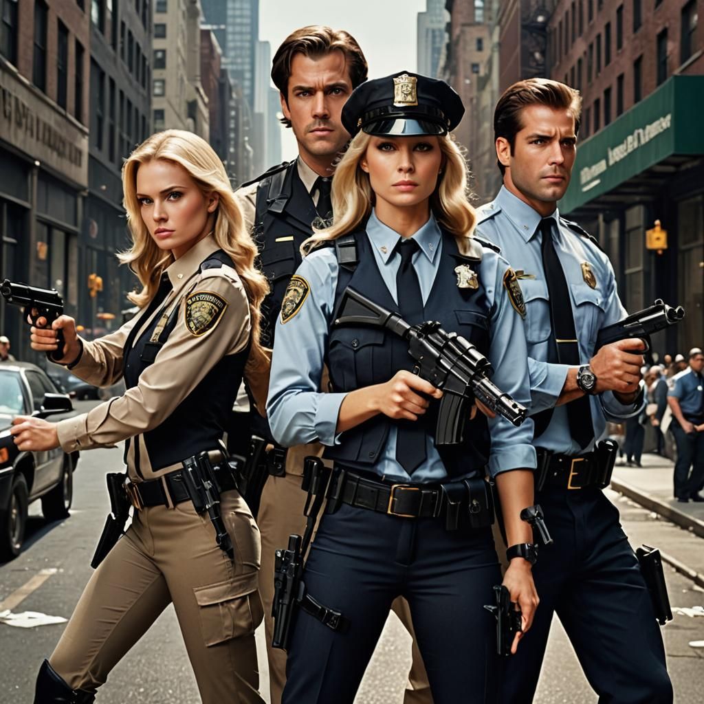 New York Detectives Movie Poster in Hyperreal Style