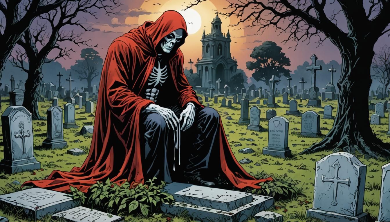 Deadman Grieving in Comic Book Style