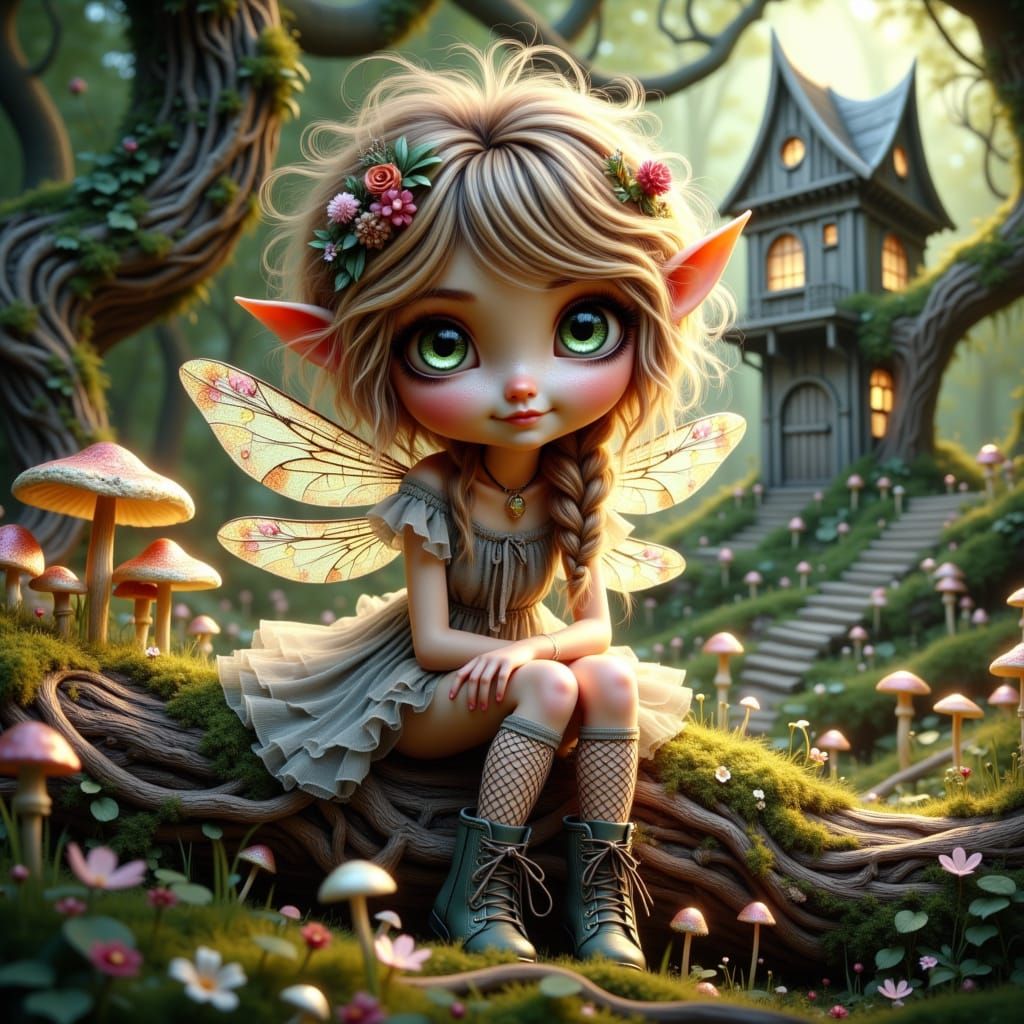 <lora:Bohemian Whimsy:1.0> An adorable Chibi girl with a mis...
