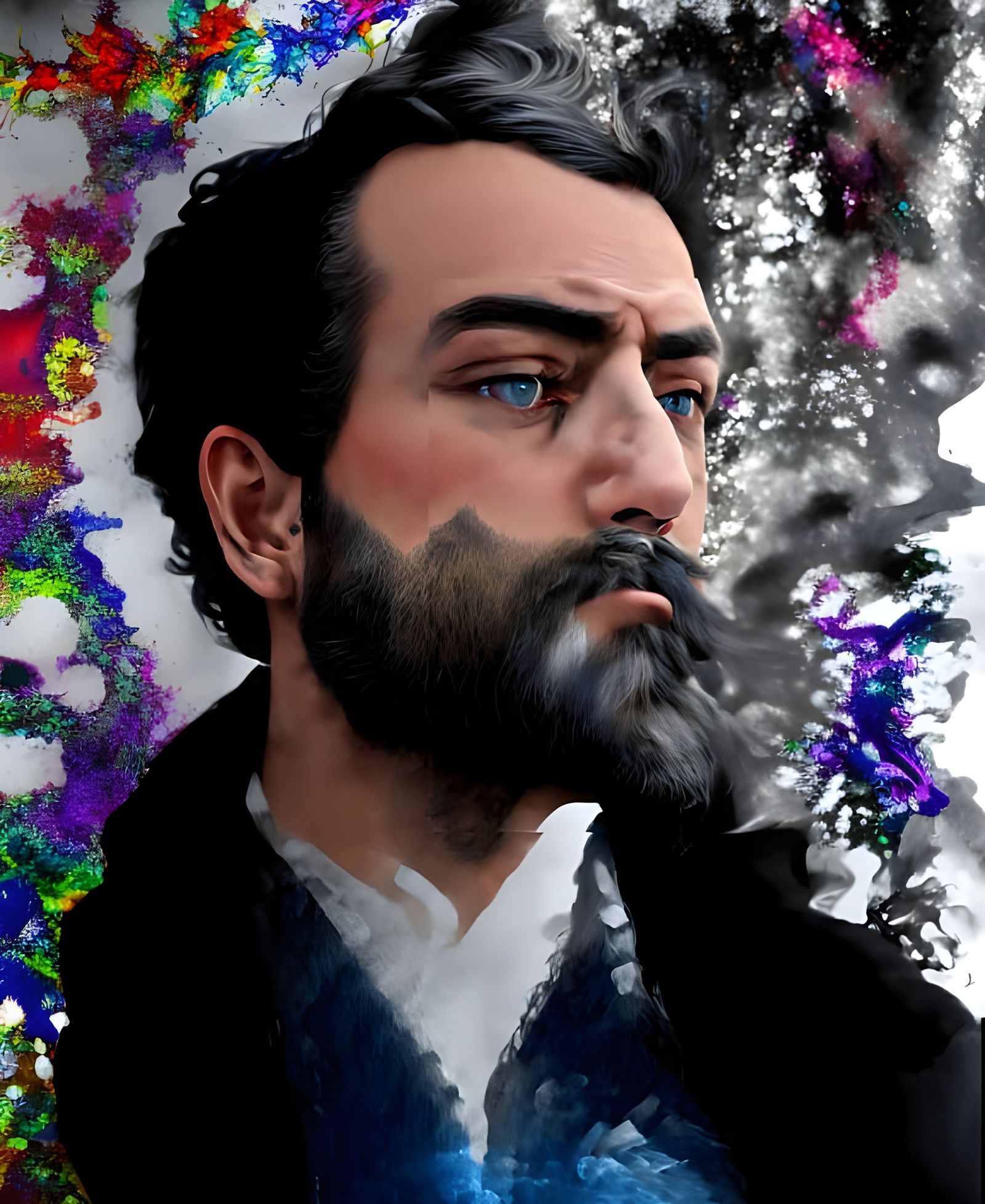 Kaleidoscopic Alcohol Ink Splash Art in Impasto Style