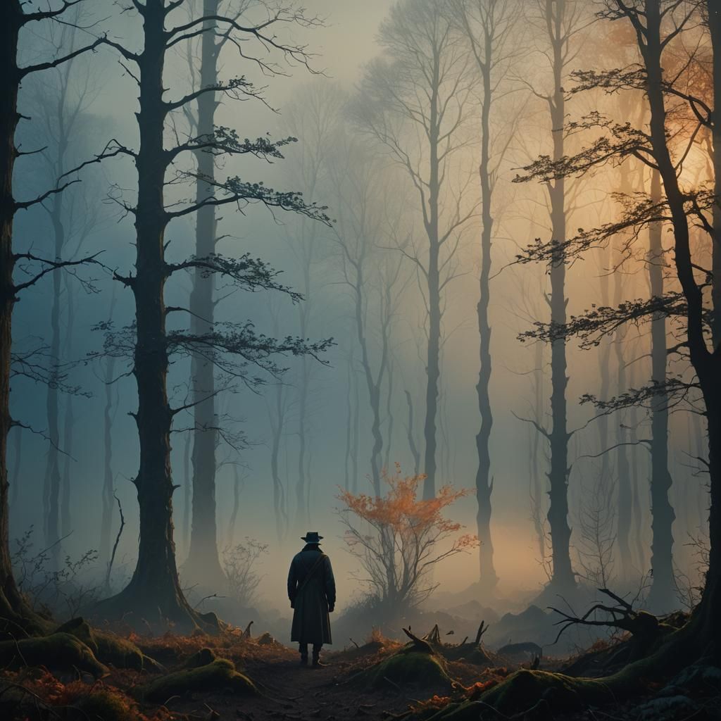 Mystical Forest: Art Nouveau Impressionism in Cinematic Styl...