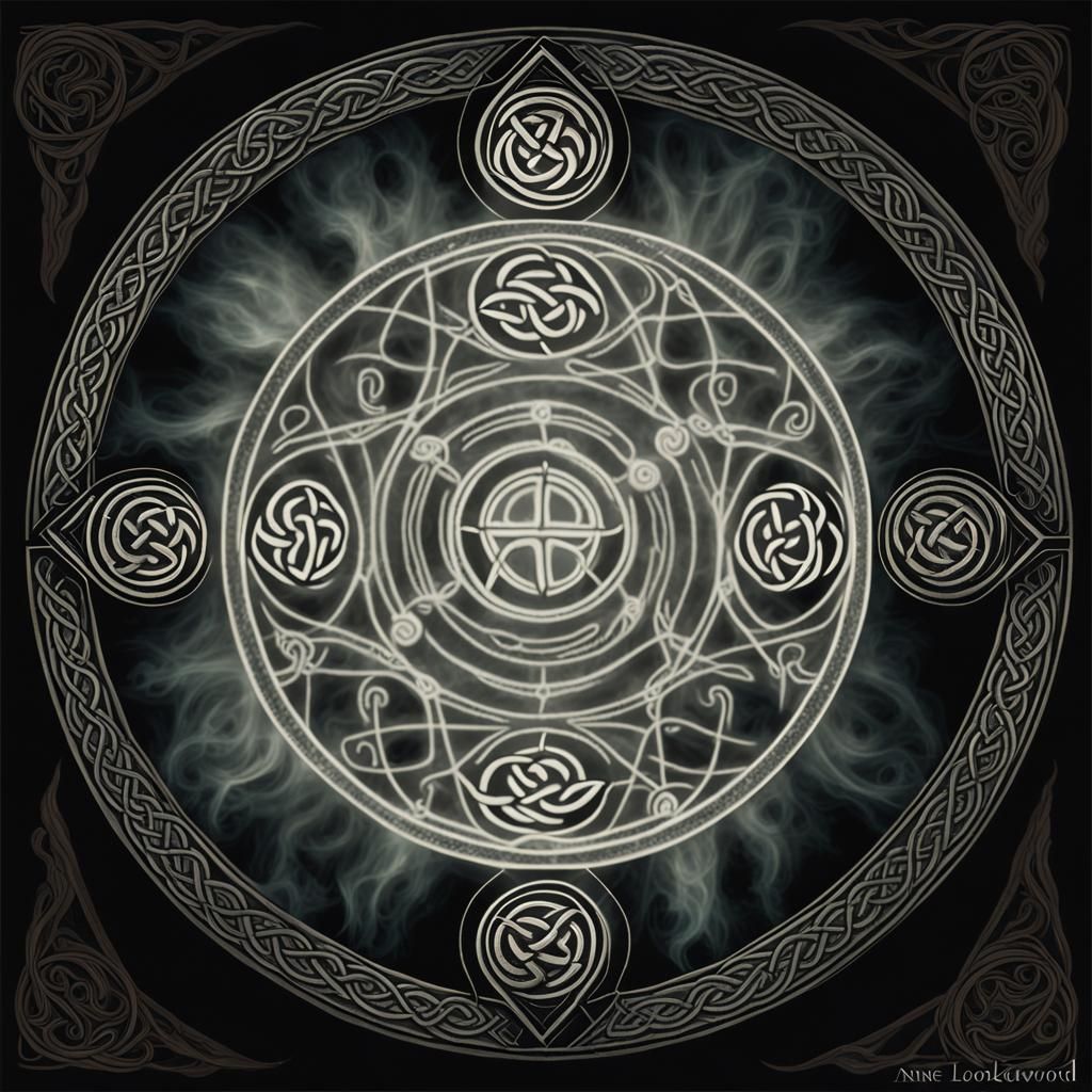 Ethereal Celtic Ghost in Mystical Circle