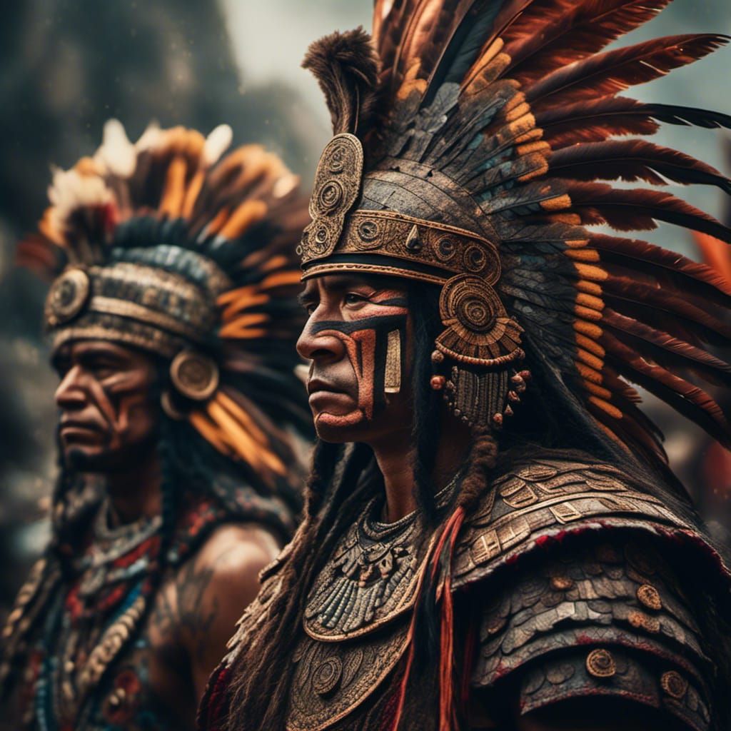 Hyperreal Portrait of an Aztec Warrior