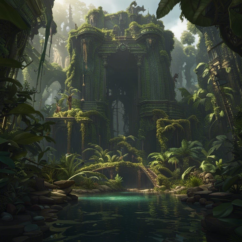 Jungle Masterpiece in Dark Fantasy Concept Art