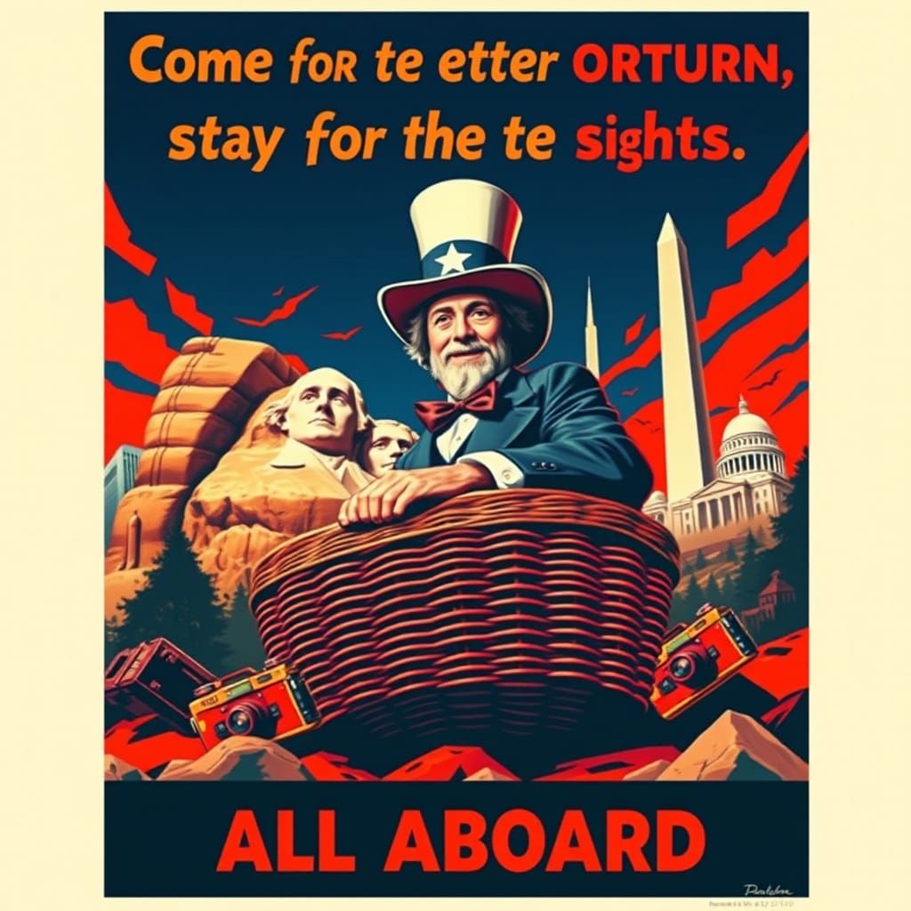 Mid-Century Travel Poster: Uncle Sam's Hellish Tour