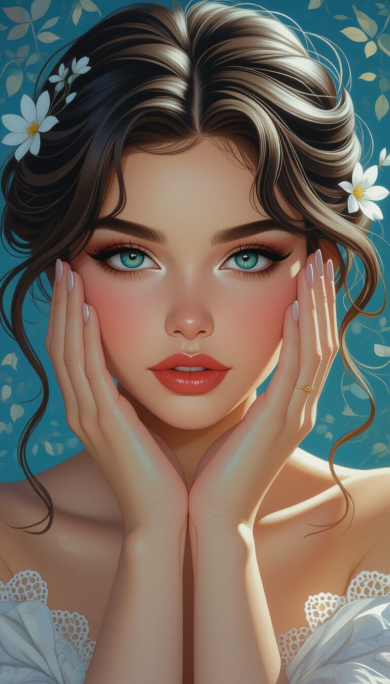 Ecstatic Woman Portrait with Volumetric Lighting