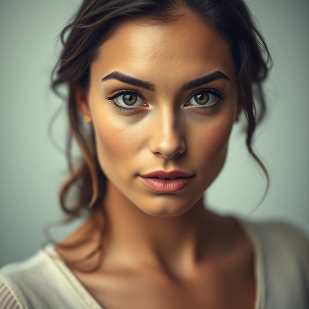 Confident Woman in Flight