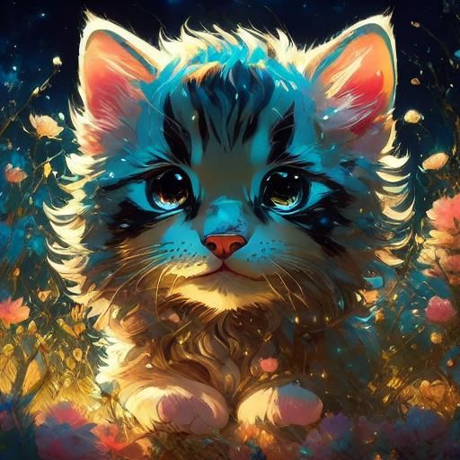 Happy Tiger Cub Plays: Digital Matte Painting