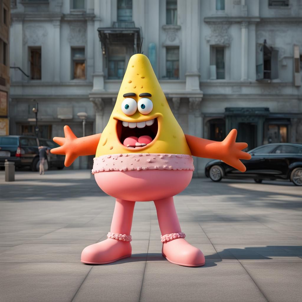Hyperrealistic Portrait of Patrick Star in 8K