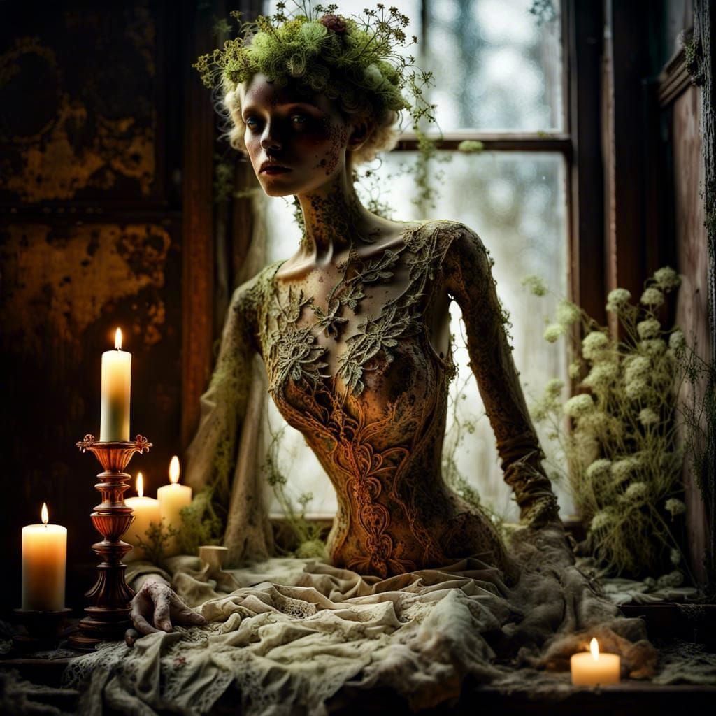 a rotting forgotten broken mannequin...