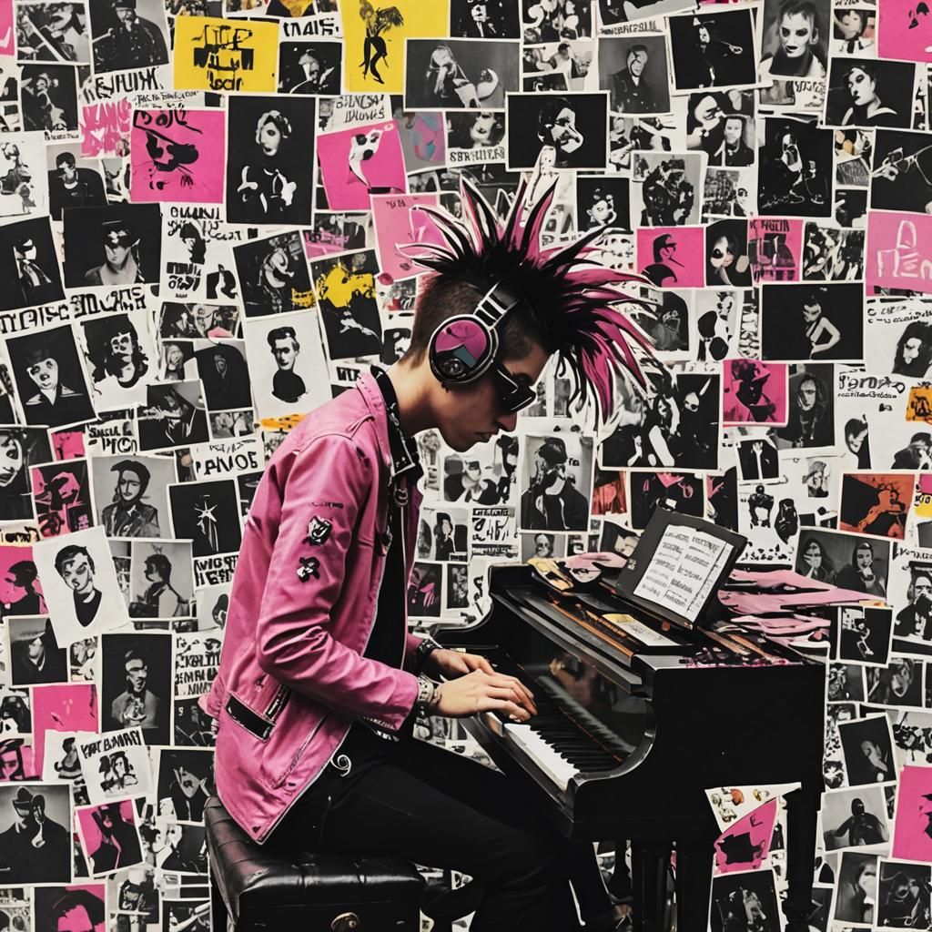 Energetic Musicpunk Collage in Pianopunk Style