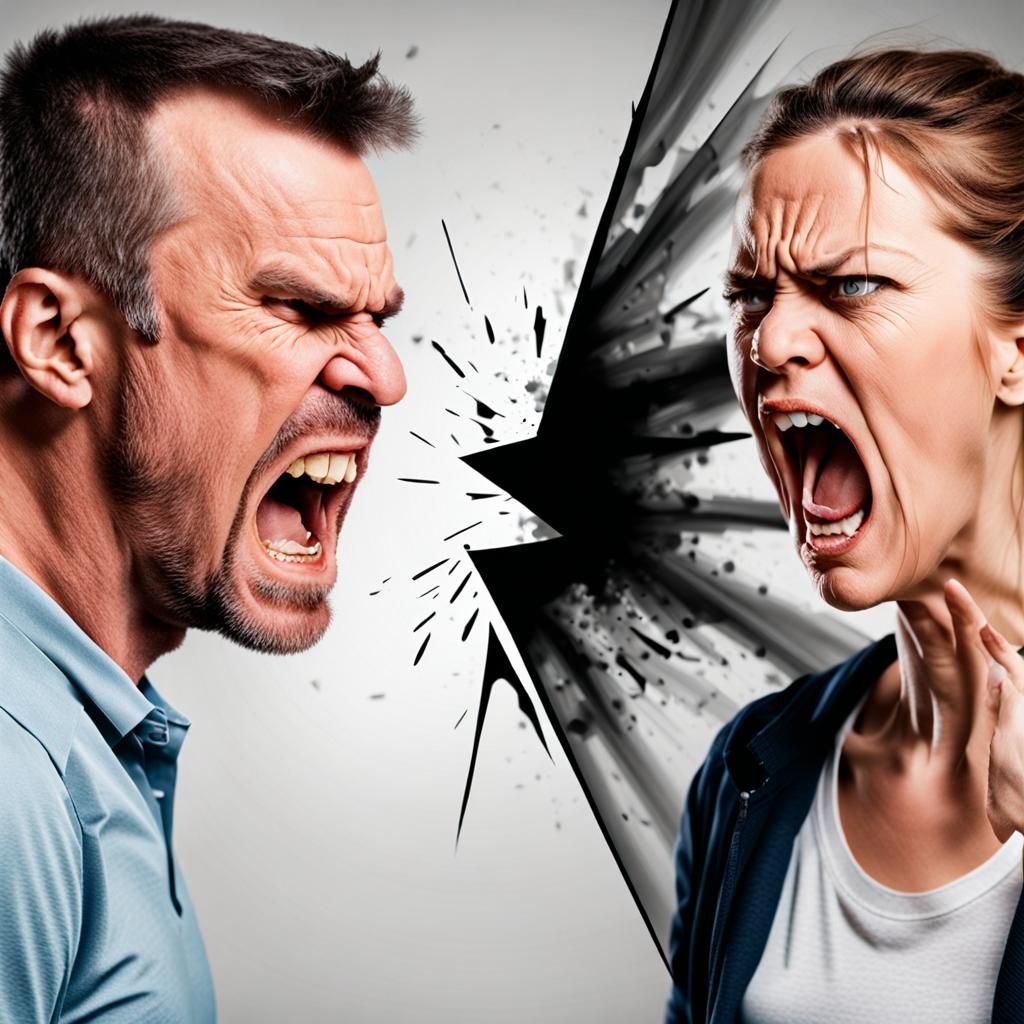 Emotional Split Screen: Anger and Tears