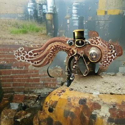 Steampunk Octopus: A Polite Mechanical Marvel
