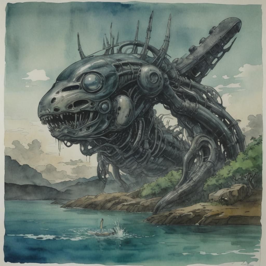 Anime Girl in Swimsuit: Cel-Shaded Mixed Media Art