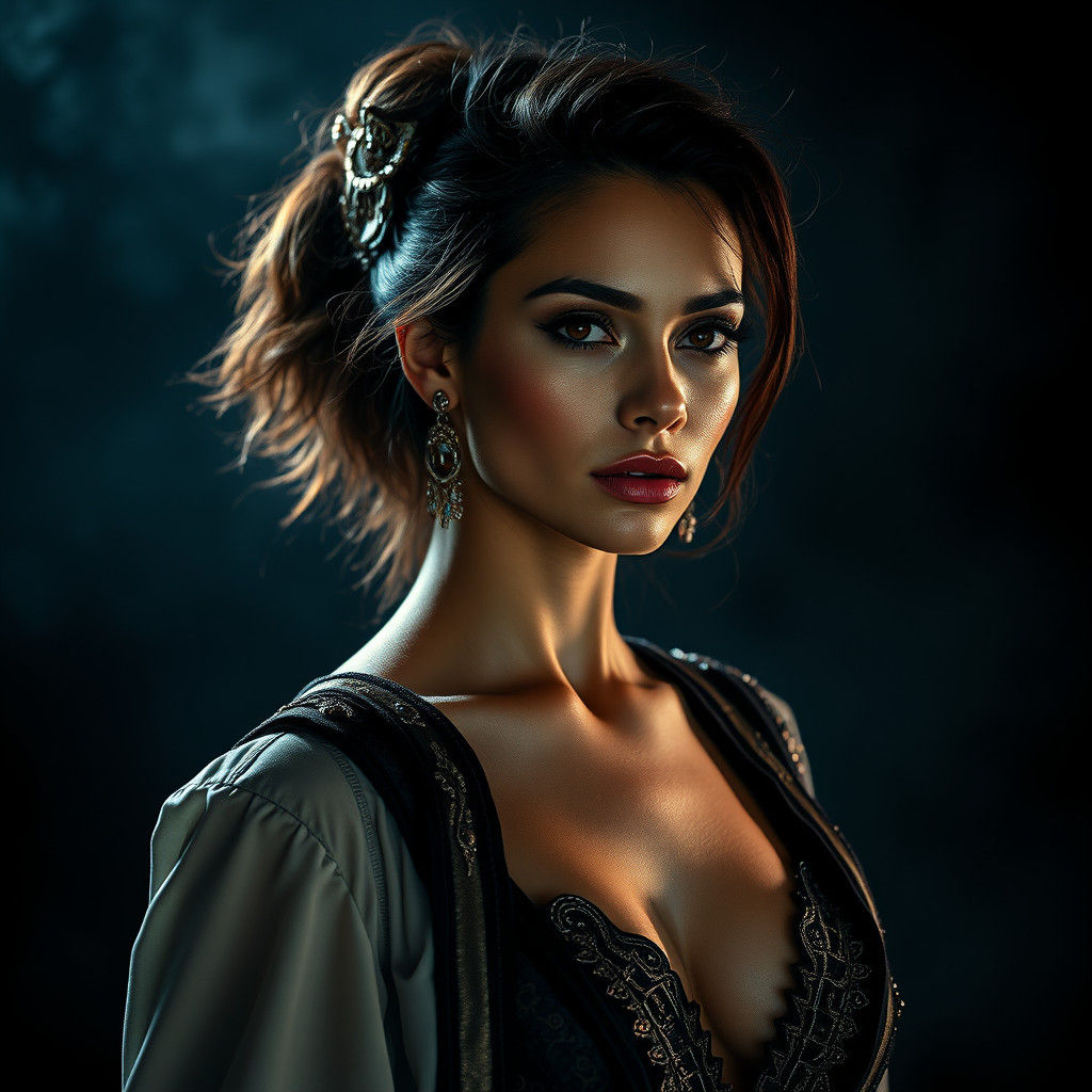 Powerful Modern Woman Shattering Conventions in Hyperrealism