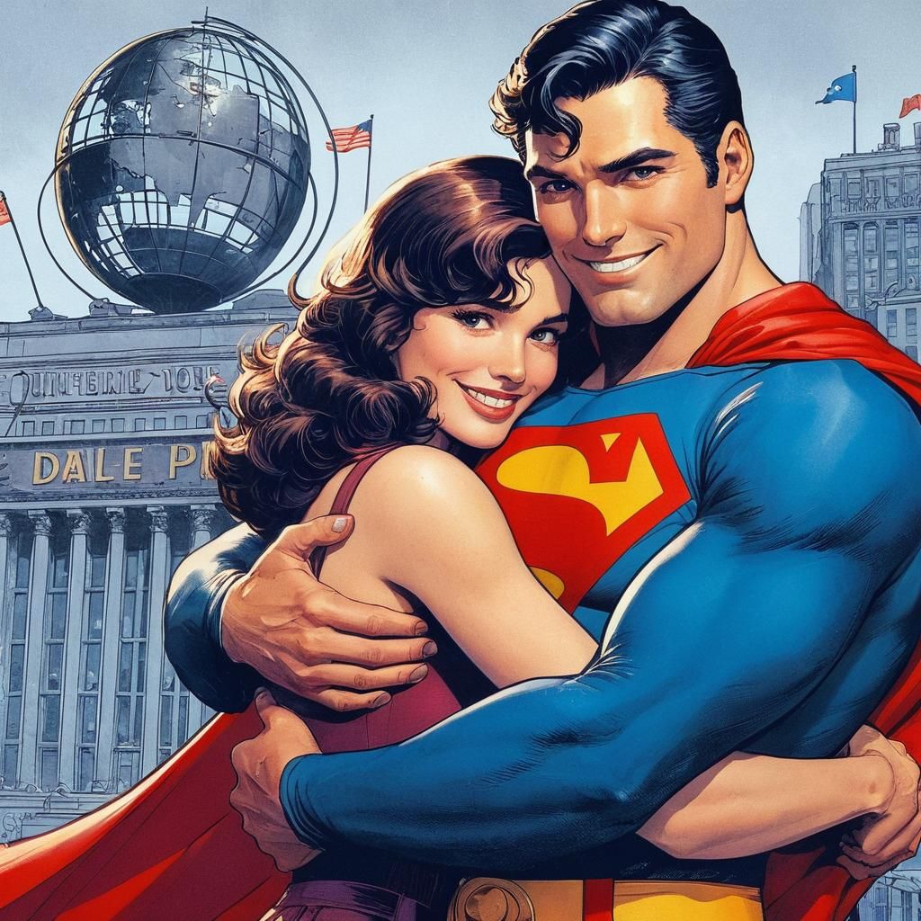 Superman and Lois Lane Embrace